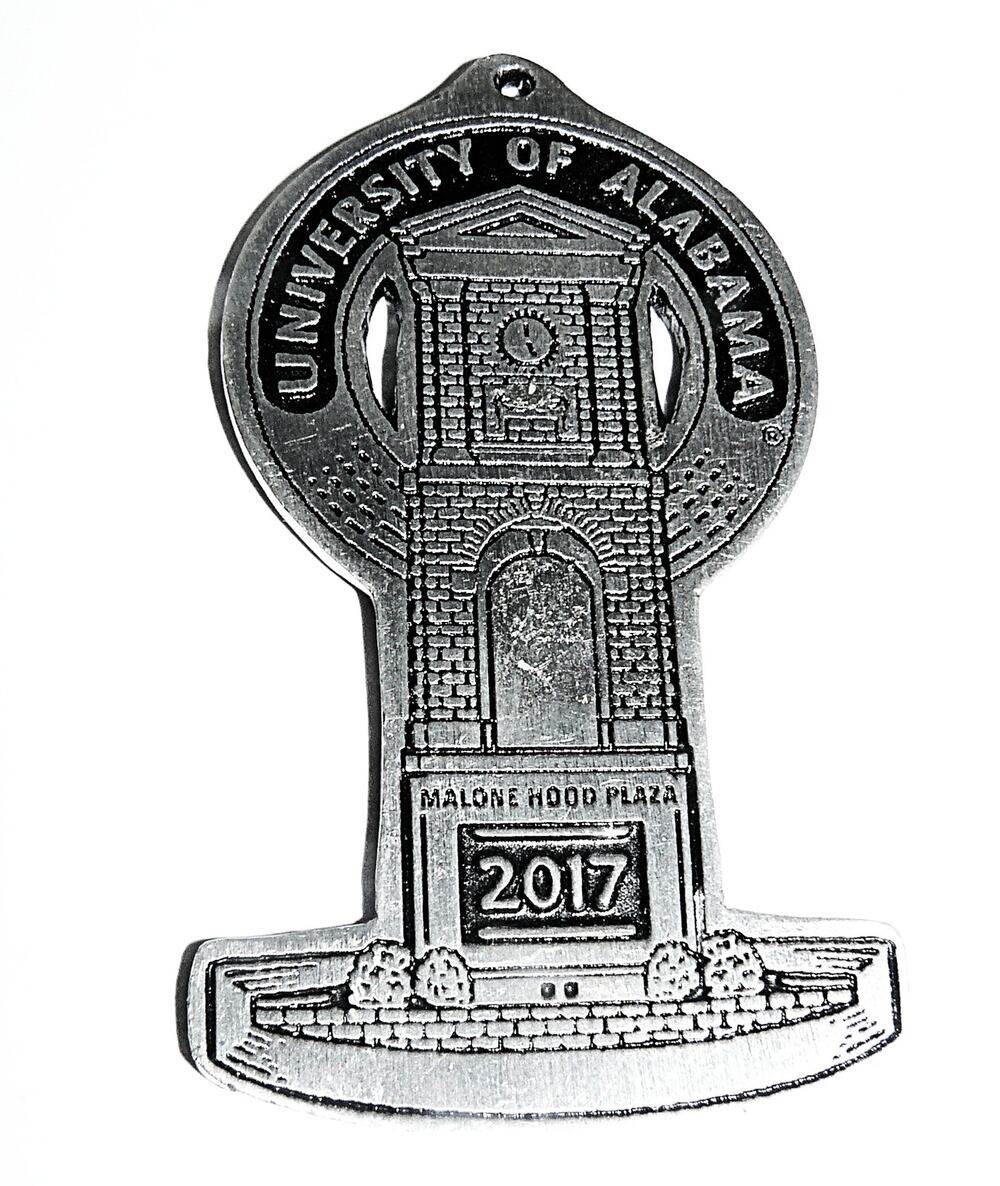 Univ Of Alabama Malone Hood Plaza 2017 Authurine Lucy Clock Tower Metal Ornament